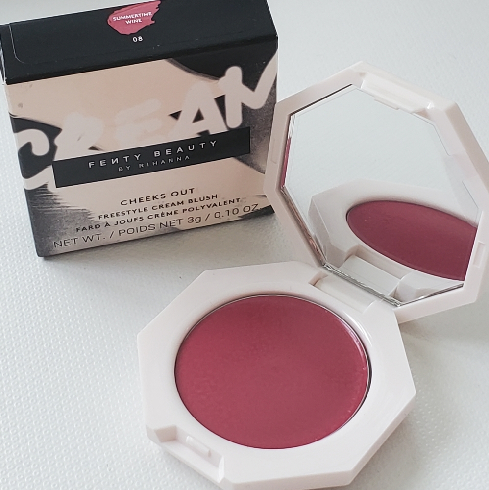 NIB Fenty Beauty by Rihanna Cheeks Out Freestyle Cream Blush 08 Summertime Wine